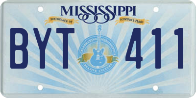MS license plate BYT411