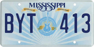 MS license plate BYT413