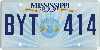 MS license plate BYT414