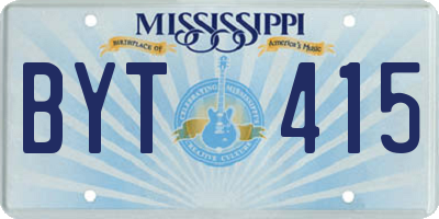 MS license plate BYT415