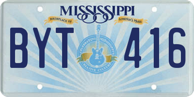 MS license plate BYT416