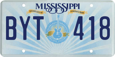MS license plate BYT418