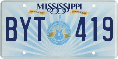 MS license plate BYT419