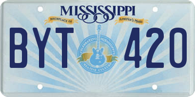 MS license plate BYT420
