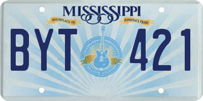 MS license plate BYT421