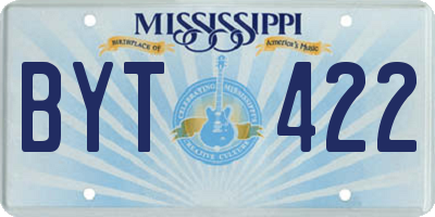 MS license plate BYT422