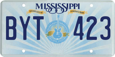 MS license plate BYT423