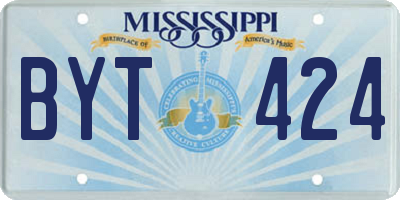 MS license plate BYT424