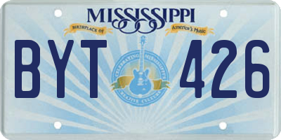 MS license plate BYT426