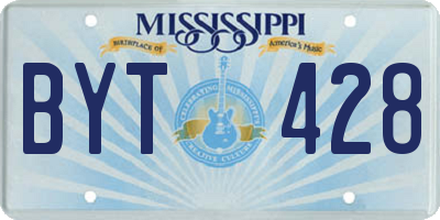 MS license plate BYT428