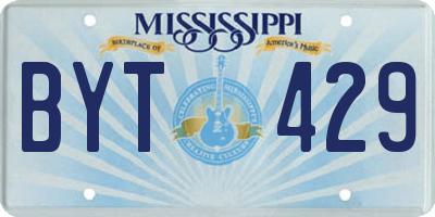 MS license plate BYT429