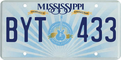 MS license plate BYT433