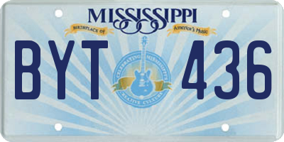 MS license plate BYT436