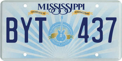 MS license plate BYT437