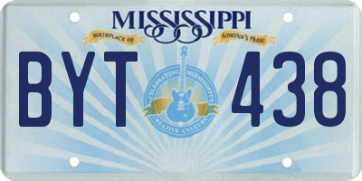MS license plate BYT438
