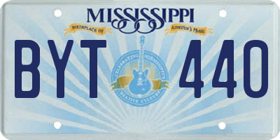 MS license plate BYT440