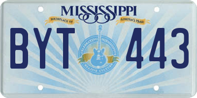 MS license plate BYT443