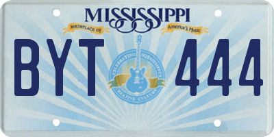 MS license plate BYT444