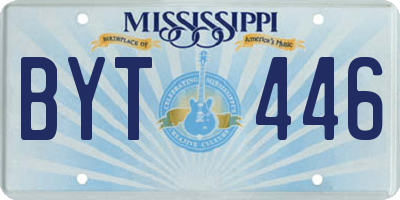 MS license plate BYT446