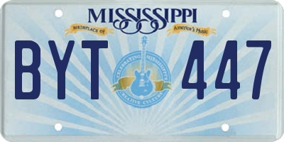 MS license plate BYT447