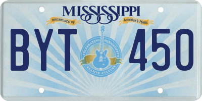 MS license plate BYT450