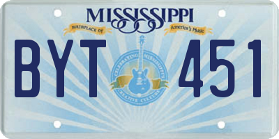 MS license plate BYT451