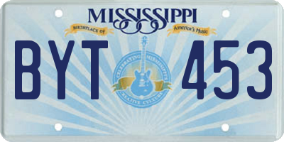 MS license plate BYT453