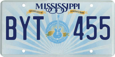 MS license plate BYT455