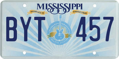 MS license plate BYT457