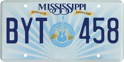MS license plate BYT458