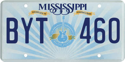 MS license plate BYT460