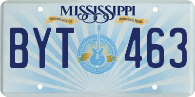 MS license plate BYT463