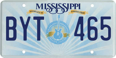 MS license plate BYT465