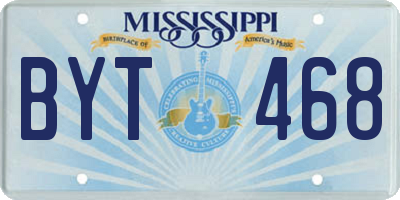 MS license plate BYT468