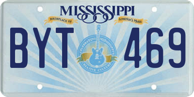 MS license plate BYT469