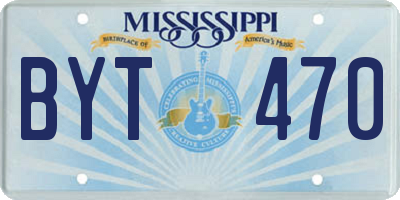 MS license plate BYT470