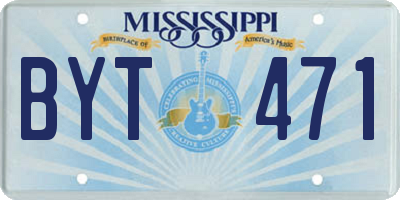 MS license plate BYT471