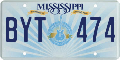 MS license plate BYT474