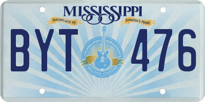 MS license plate BYT476