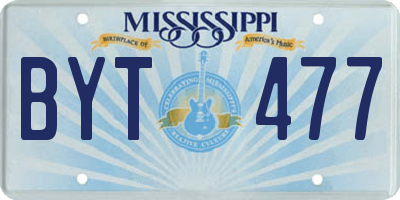 MS license plate BYT477
