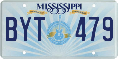 MS license plate BYT479