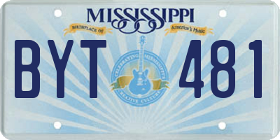 MS license plate BYT481