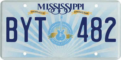 MS license plate BYT482