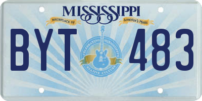 MS license plate BYT483