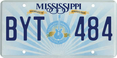 MS license plate BYT484