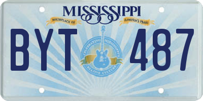 MS license plate BYT487