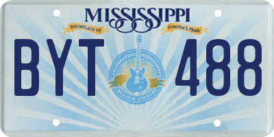 MS license plate BYT488
