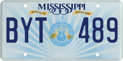 MS license plate BYT489