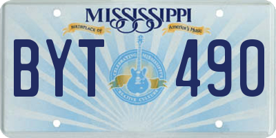 MS license plate BYT490