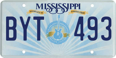 MS license plate BYT493